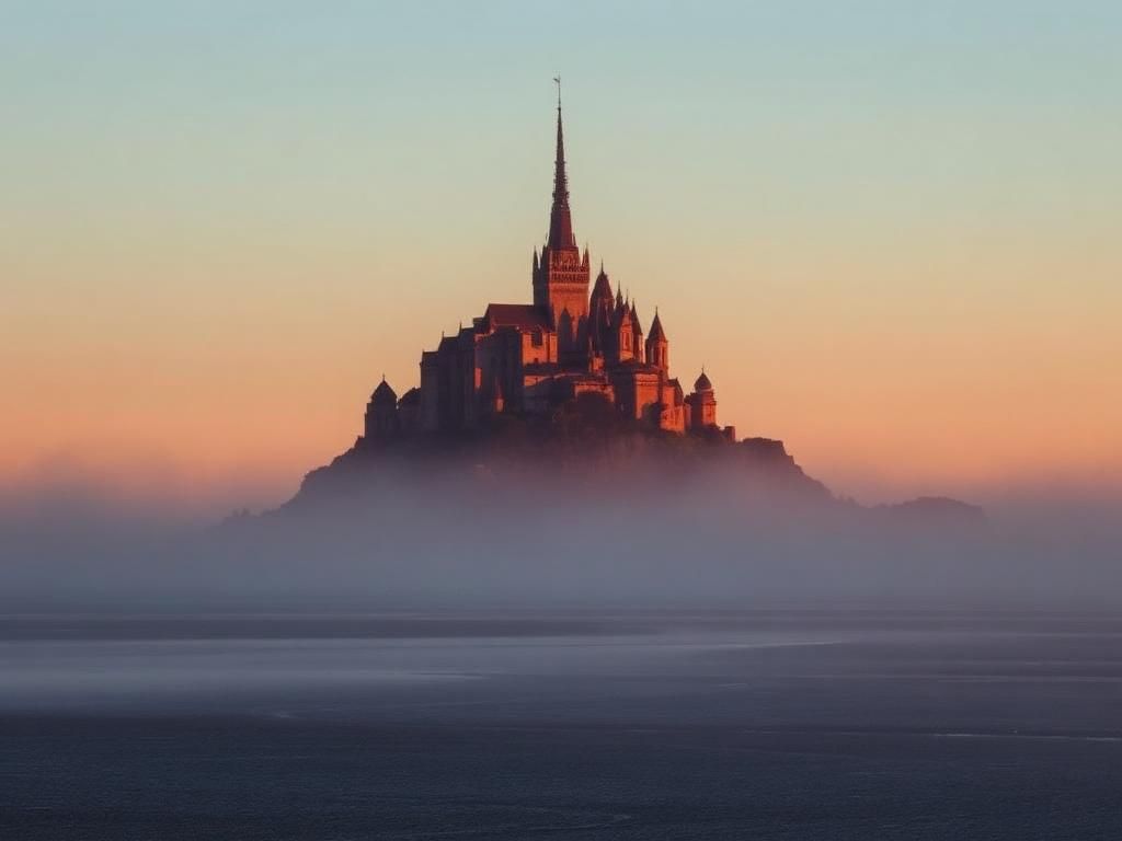 Mont Saint-Michel ao amanhecer
