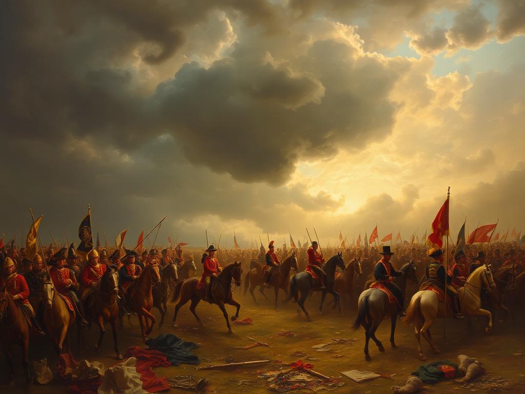 Pintura histórica de batalha napoleônica